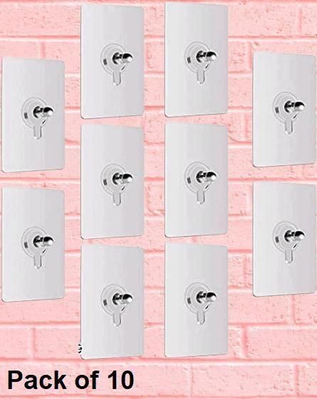 Nail-Free Wall Hooks for Hanging – Pack of 10