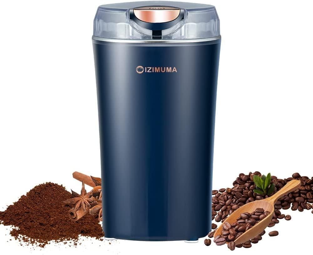 Electric Coffee Grinder | Stainless Steel Blades | Portable Kitchen Mill for Coffee Beans, Nuts & Spices
