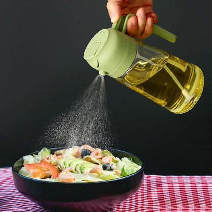 500ml Portable Sprayer Oil Dispenser| Dual Function Glass Bottle for Cooking